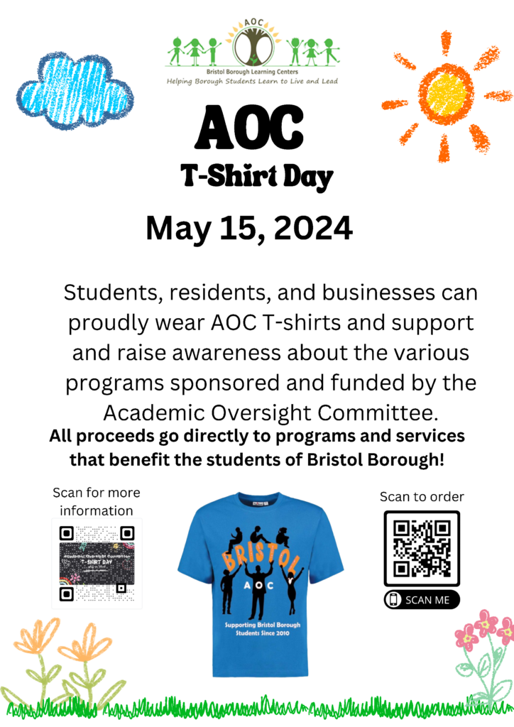 To celebrate the importance of education at Bristol Borough’s public and parochial schools, the AOC is launching the first-ever AOC T-Shirt Day, on Wednesday, May 15th.